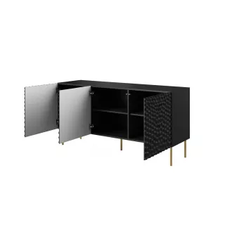 Spinta komoda Cama Meble HOLE 152x42.5x74.5 cm matinė juoda, medžio drožlių plokštė, 16 mm rėmas