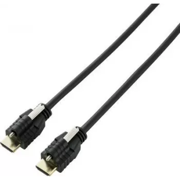 SpeaKa Professional HDMI laidas 5,00 m SP-9784192 su garso grįžimo kanalu, auksuotais kontaktais, fiksavimo varžtais, Ultra HD (4K), juodas