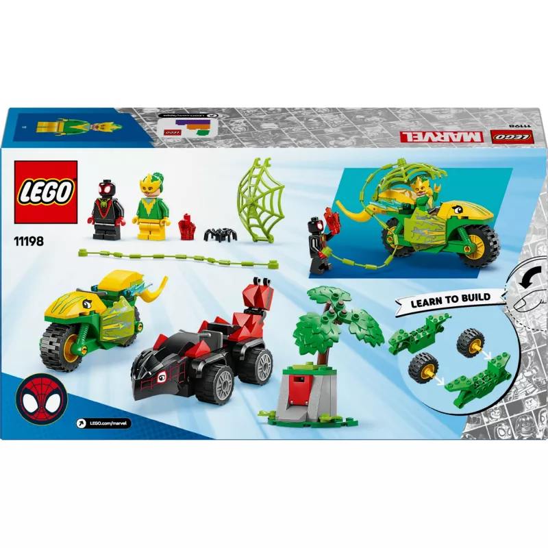 LEGO MARVEL 11198 Sukiojo ir Elektro dinozaurų automobilių gaudynės