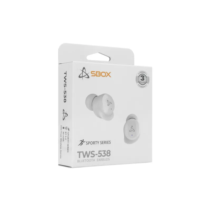 Belaidės ausinės SBOX EB-TWS538 Baltos