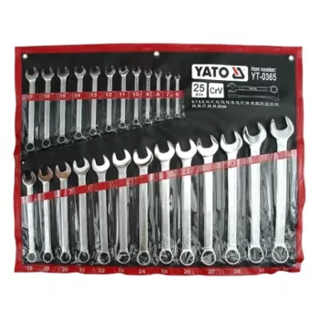 Kombinuoti plokščiai žiediniai raktai 6-32 mm, 25 vnt., Yato YT-0365