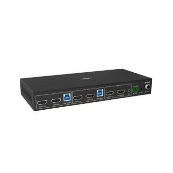 Lindy 2 prievadų dviejų ekranų HDMI 4K60, USB 3.0 KVM jungiklis, 4096 × 2160 pikselių, 4K Ultra HD, juodas