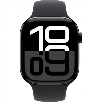 Apple Watch Series 10 aliuminio korpusas GPS + Cellular 46mm deimantinė juoda sportinė juosta juoda M/L