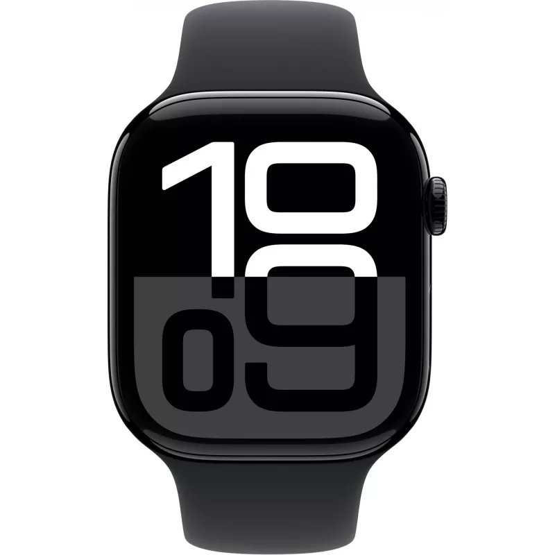 Apple Watch Series 10 aliuminio korpusas GPS + Cellular 46mm deimantinė juoda sportinė juosta juoda M/L