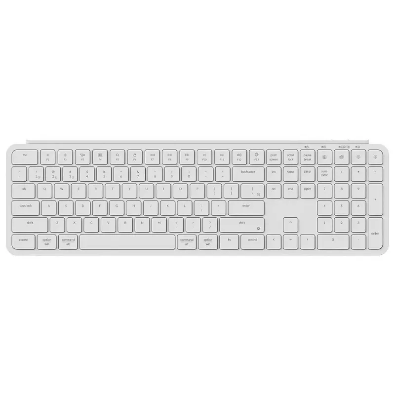 Keychron B6P-K8 klaviatūra, pilno dydžio, USB, RF belaidė, Bluetooth, dramblio kaulo spalva