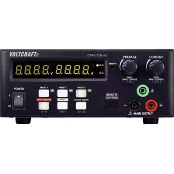 VOLTCRAFT CPPS-320-42 Laboratorinis maitinimo šaltinis, reguliuojamas 0,02–42 V/DC 0,01–20 A 320 W, nuotoliniu valdymu per USB, programuojamas, Au (CPPS-320-42)