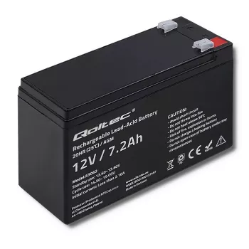 Qoltec 53062 AGM baterija | 12V | 7,2 Ah | max 108A