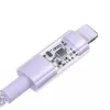 Greito įkrovimo USB-C – Lightning laidas Baseus Gem 1 m 20 W violetinis, nailono pynė, 7 kontaktų Lightning