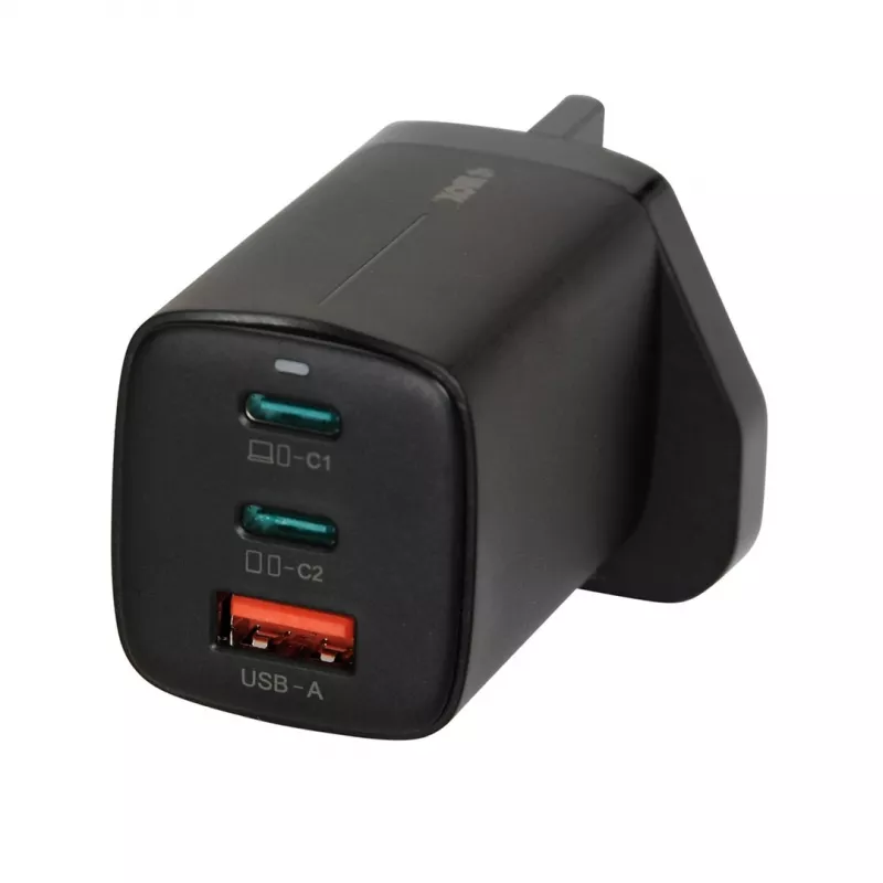 iBOX C-65 Black, universalus 65W GaN įkroviklis su UK kištuku