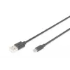 Assmann USB 2.0 jungiamasis laidas, tipas A – micro B, vyriški kištukai, 3,0 m, juodas (AK-300110-030-S)