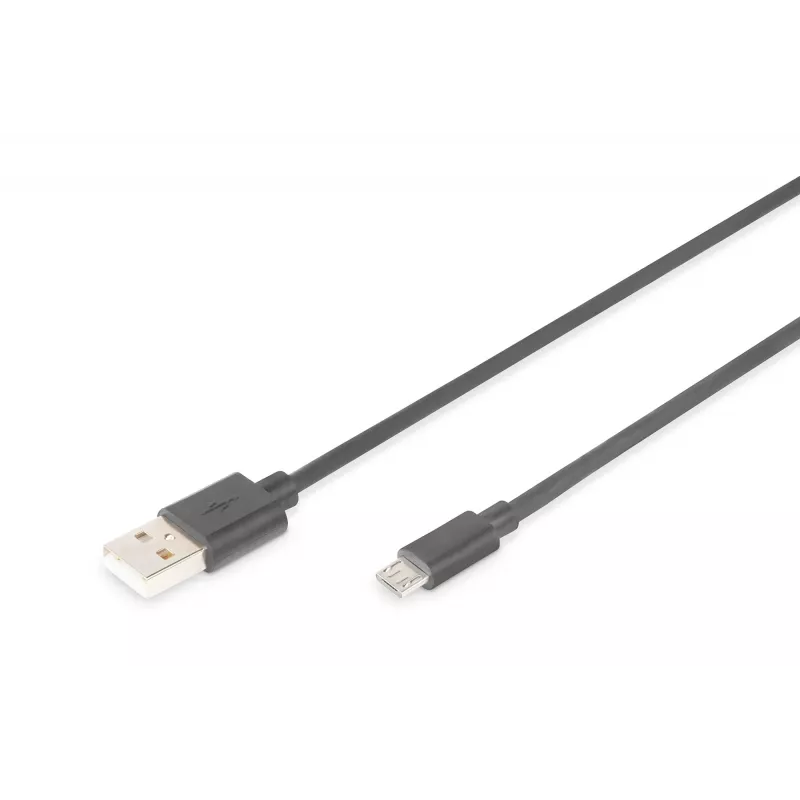 Assmann USB 2.0 jungiamasis laidas, tipas A – micro B, vyriški kištukai, 3,0 m, juodas (AK-300110-030-S)
