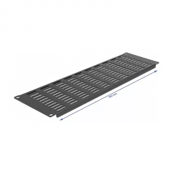 Vėdinamas aklinis skydelis DeLOCK 66681 19 colių tinklo spintos skydelis horizontalus 3U juodas