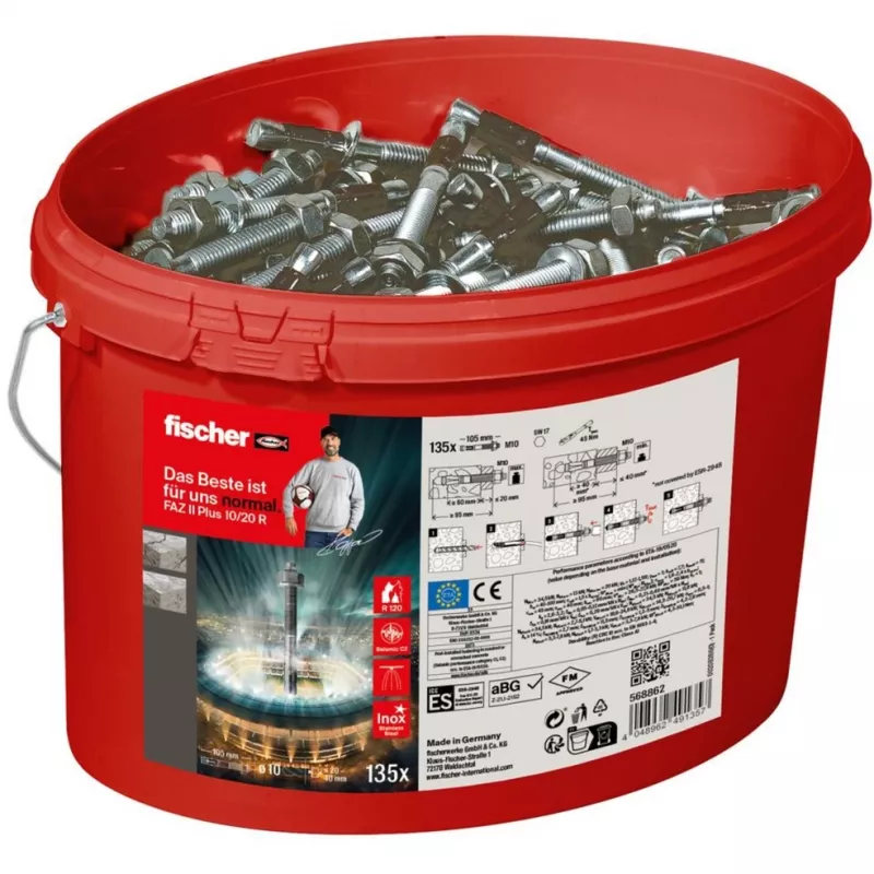 Plieninis inkaras FISCHER FAZ II Plus 10/20 R — 135 vnt., kibiras