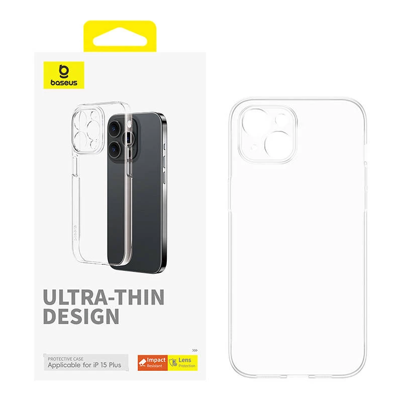 Dėklas Baseus OS-Lucent Series iPhone 15 Plus, skaidrus, plonas apsauginis