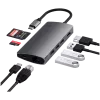 Satechi Aliumininis Adapteris V2 USB-C (USB-C, 3x USB-A, 4K HDMI, SD/microSD kortelių skaitytuvas, Ethernet) (žvaigždžių pilka)