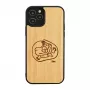 Dėklas iPhone 12 / 12 Pro medinis su vaiko ir žuvies dizainu “man and wood”