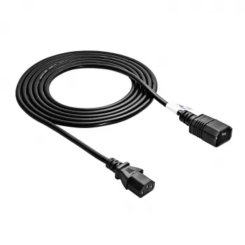 Akyga AK-PC-07A IEC C14 į IEC C13 maitinimo prailginimo kabelis, 3x 0,75 mm², 3 m, juodas