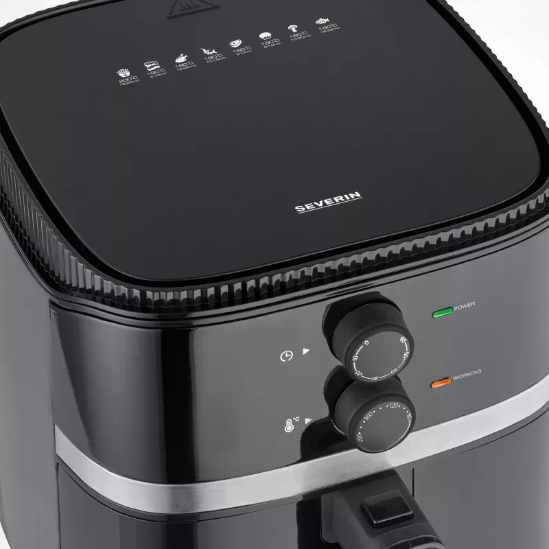 Kaitinamo oro gruzdintuvė Severin FR 2452 4,3 L 1500 W Juoda Sidabrinė