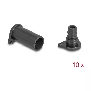 DeLOCK 60671 Dulkių dangteliai prievadams 10 vnt. DL4 Silikoniniai Juodi 14x29x14 mm