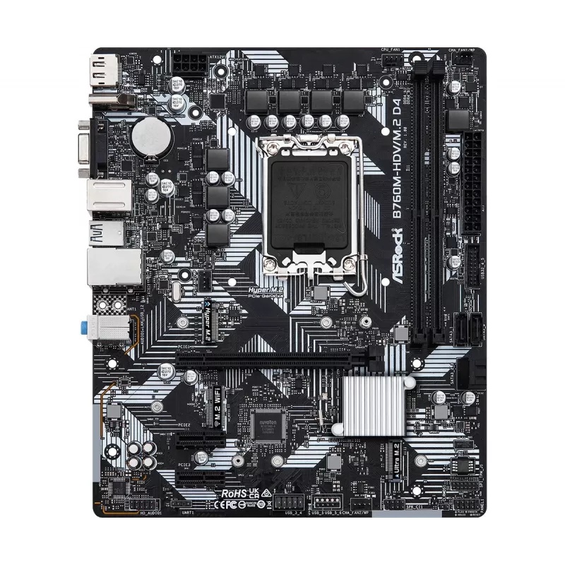 ASRock B760M-HDV/M.2 D4 pagrindinė plokštė, LGA 1700, DDR4, Micro-ATX