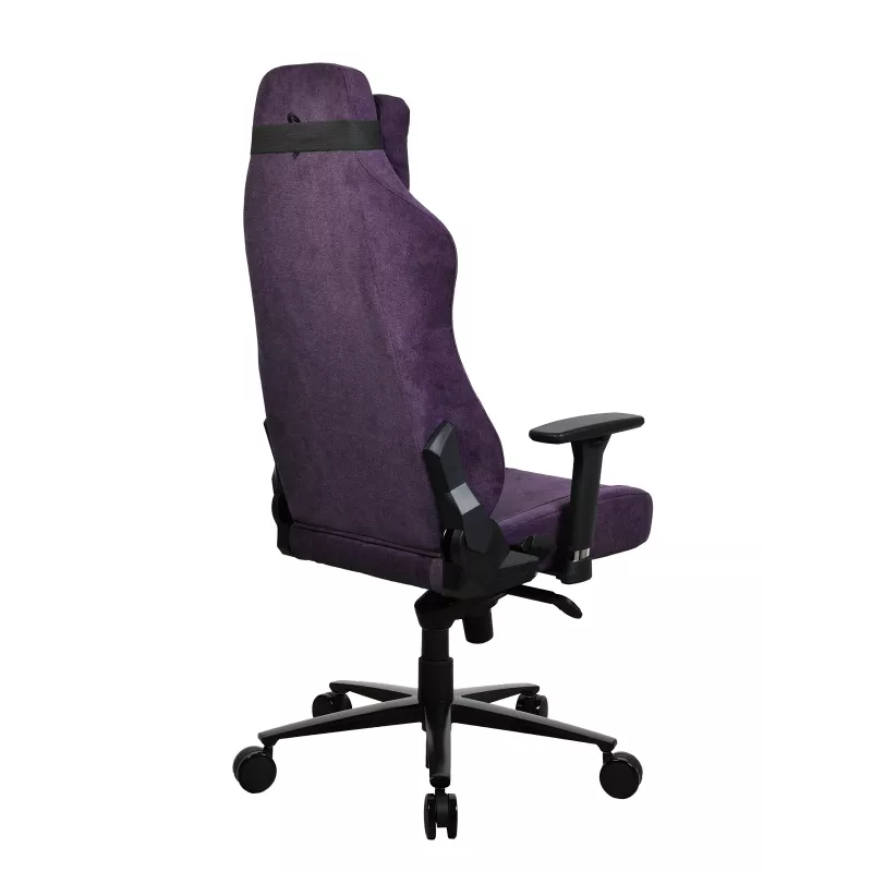 Žaidimų kėdė Arozzi Vernazza SoftFabric Violetinė – ergonomiškas dizainas, reguliuojamos porankiai ir aukštis
