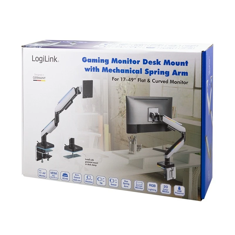 LogiLink monitoriaus laikiklis dujinė spyruoklė 17-49 colių žaidimams