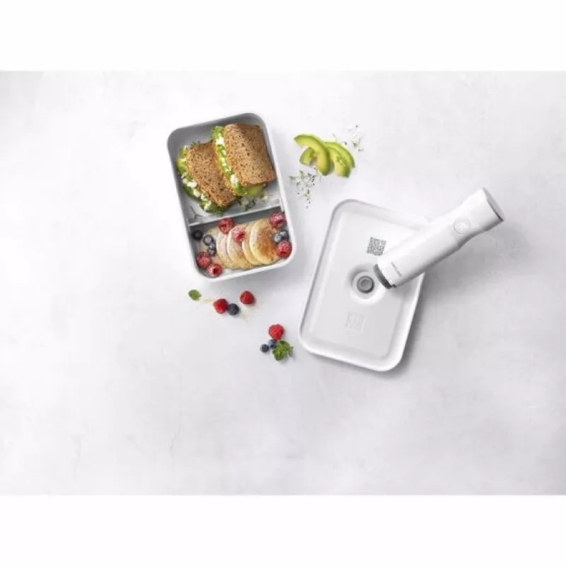 Pietų dėžutė ZWILLING FRESH & SAVE 1 L, plastikas su silikoniniu tarpikliu, pilka/balta
