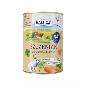 BALTICA regional flavours šuniukų ėdalas su triušiena ir morkomis, šlapias, 400 g