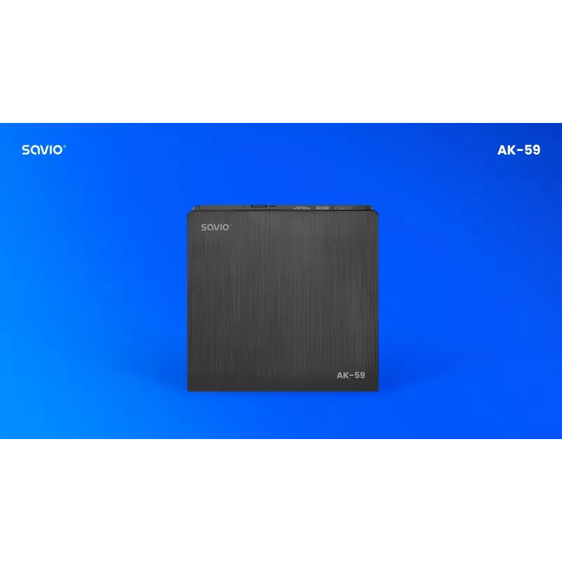 SAVIO AK-59 Išorinis plonas CD/DVD įrašytuvas R/RW - USB-C/USB-A, juodas