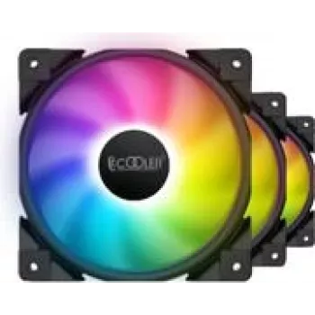 PCCOOLER HALO-FRGB-3I1 120 mm kompiuterio korpuso ventiliatorius, 1000–2000 RPM, ARGB