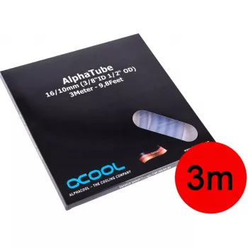 Vamzdelis Alphacool 18575 skaidrus PVC 1,6 cm x 3 m (atidaryta pakuotė)