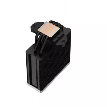 Oro aušintuvas DeepCool AK400 ZERO DARK PLUS — 120 mm FDB ventiliatorius, 4 šilumos vamzdeliai 6 mm, skirtas LGA 1700/AM4/AM5, aukštis 155 mm, juodas