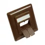 Zentralstück 50x50mm inkl. Abdeckrahmen 80x80mm für Netzwerkdosen, nussbraun RAL8011, Good Connections (GC-N0056)