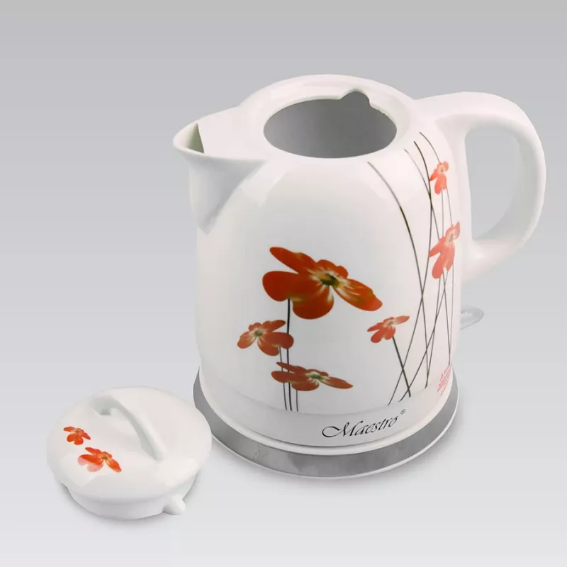 Maestro MR-066-RED FLOWERS elektrinis virdulys 1,5 L 1200 W Raudonas, Baltas