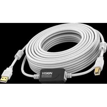 Vision White USB 2.0 laidas 10 m USB A į USB B 0,48 Gbit/s