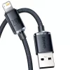 Baseus Crystal Shine USB į Lightning laidas, 2,4A, 2m (juodas)