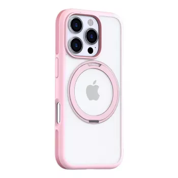 Dėklas Phone Case Torras Ostand R Fusion, iPhone 16 Pro Max, rožinis