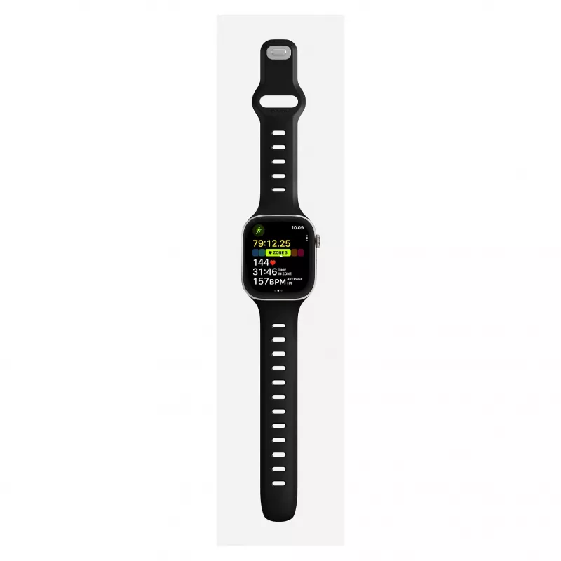 Laikrodžio dirželis Nomad Tempo Band Black Rubber, 18 mm plotis, tinka riešui 135–175 mm