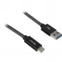 USB 3.2 Gen 2 laidas, USB-A kištukas > USB-C kištukas (juoda/pilka, 0,5 m, pintas)