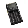 Nitecore D2 įkroviklis – 2 lizdai AA/AAA/AAAA/C baterijoms, 100–240V, 4,2V, juodas