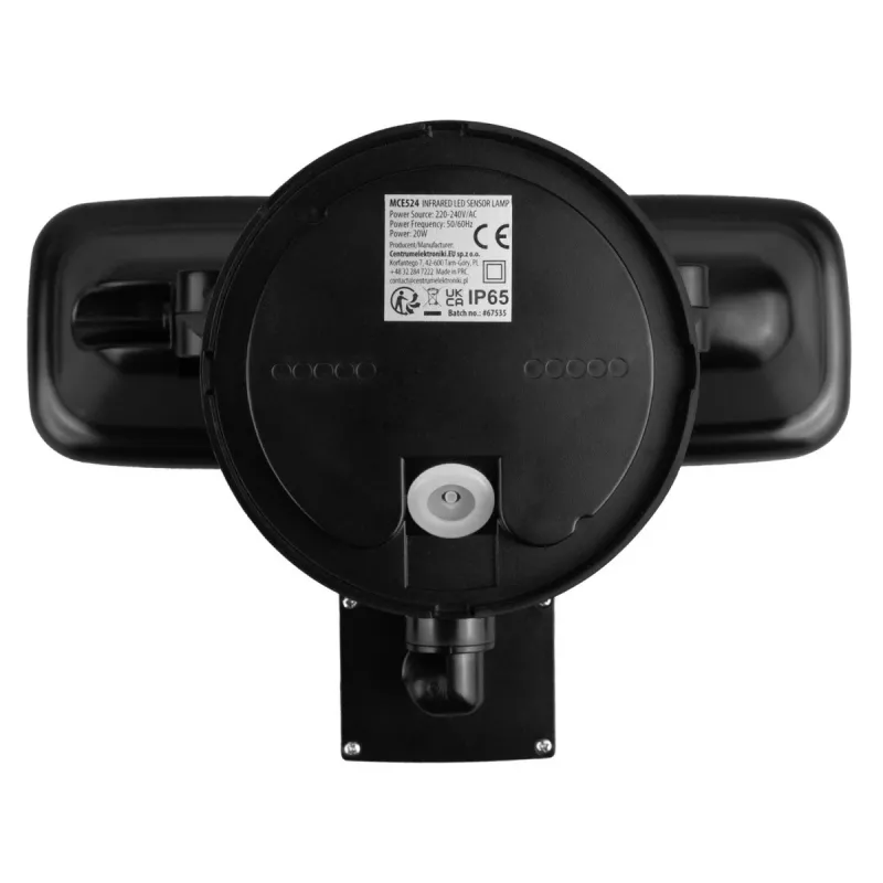 LED sieninis šviestuvas MACLEAN MCE524 su PIR judesio davikliu, modelis MCE524 B