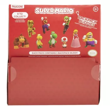 Rakto pakabukų rinkinys Backpack Buddies Paladone Super Mario 24 vnt. – įvairūs personažai, kolekciniai aksesuarai