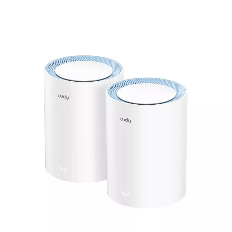 Cudy M1200 2 vnt. belaidžio ryšio tinklo sistema (AC1200, dviejų juostų Wi‑Fi 5, 300/867 Mbps, 1x LAN, iki 100 įrenginių)