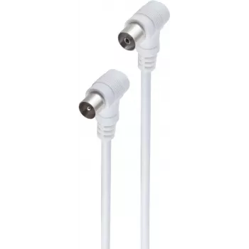shiverpeaks ®-BASIC-S anteninis kabelis, 100% ekranuotas, kampinis koaksialinis kištukas į kampinę movą, CATV suderinamas, > 80 dB, baltas, 2,5 m (BS80083-32)