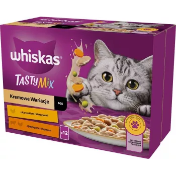 WHISKAS Tasty Mix šlapias kačių ėdalas - 12x85g