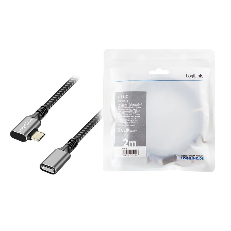 USB 3.2 Gen1 ilginimo laidas USB-C (vyriškas) į USB-C (moteriškas), PD, 2 m