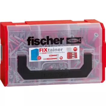 Fischer FIXtainer DUOPOWER trumpas / ilgas kaištis šviesiai pilka / raudona 210 vnt.