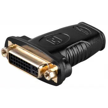 Wentronic Goobay HDMI / DVI-I adapteris, HDMI lizdas (A tipas), juodas - 19 kontaktų HDMI lizdas > DVI (24+5) lizdas (68690)