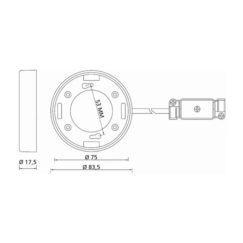 Apšvietimo priedas Delock 46019, baltas plastikinis sieninis laikiklis, 83.5×83.5×26.5 mm