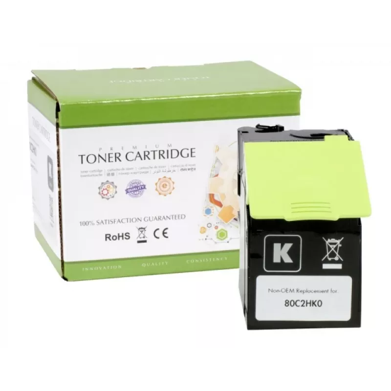 Suderinamas statinės kontrolės kasetė Lexmark 802HK, juoda, didelės išeigos, 4000 p. (80C2HC0)